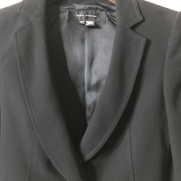 Zara Black Seamed Tuxedo Blazer - Picture 2 of 8